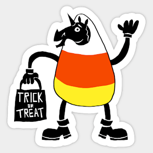 Candy Corn Unicorn Sticker